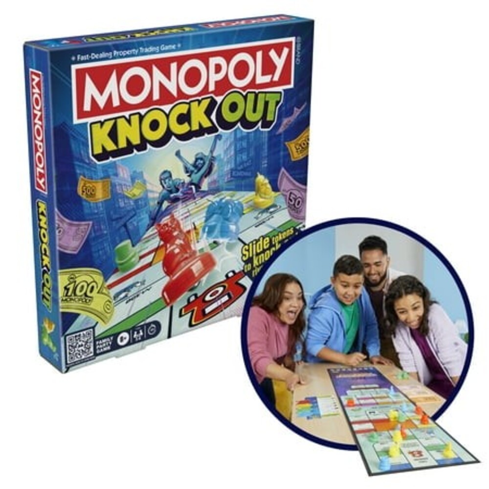 Monopoly Knockout Family Party Game for Kids Teens and Adults Ages 8 and up